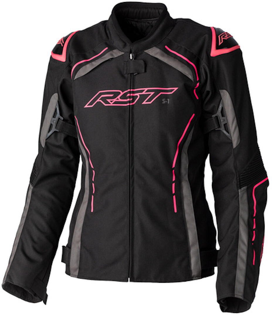 RST S-1 Mesh Chaqueta textil de motocicleta para damas - Negro Blanco (XL)