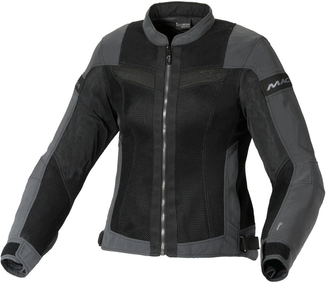 Macna Velotura NightEye Chaqueta textil de moto para mujer - Negro Gris (L)