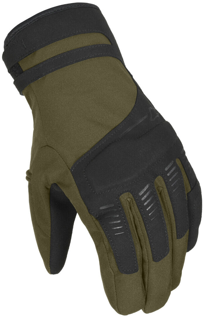 Macna Dim RTX Guantes de moto impermeables para mujer - Negro Verde (2XL)