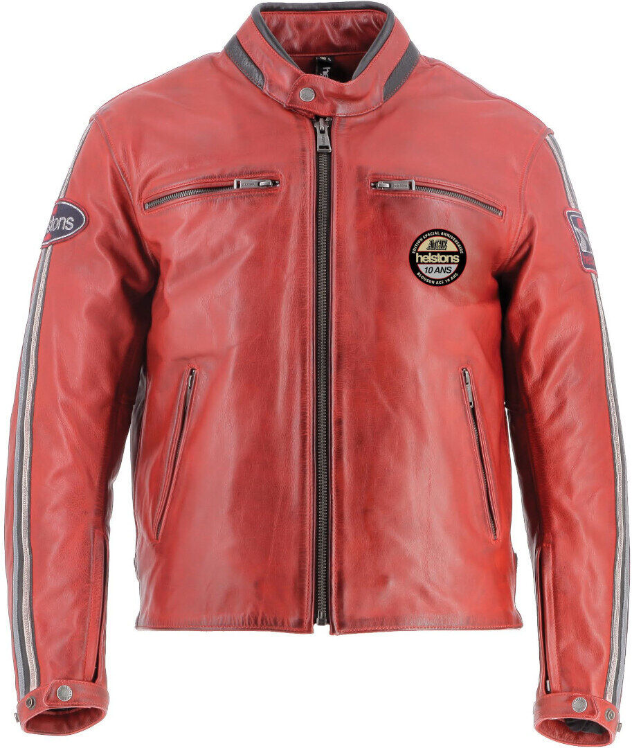 Helstons Ace 10Ans Chaqueta de cuero de motocicleta - Rojo (2XL)