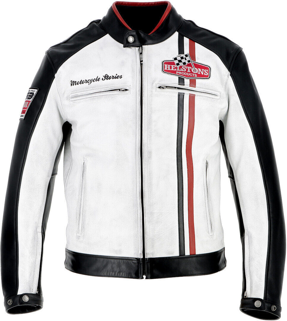 Helstons Jay Motul Edition Chaqueta de cuero de motocicleta - Negro Blanco