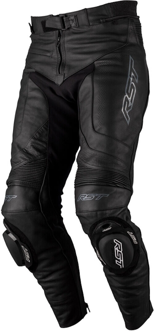 RST S1 Pantalones de cuero de motocicleta para damas - Negro