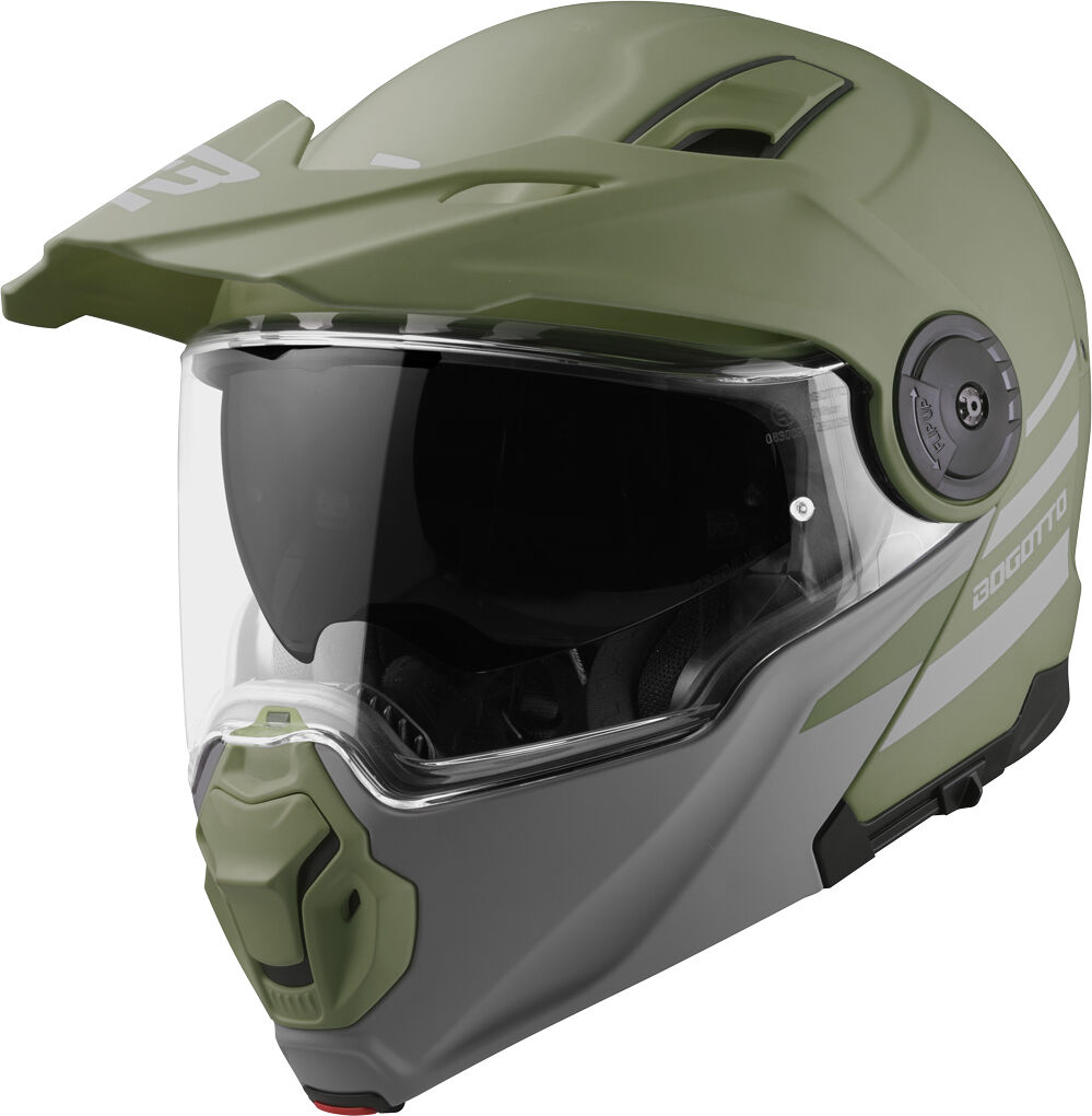 Bogotto FG-102 Casco de fibra de vidrio Enduro / Flip-Up - Verde (XS)