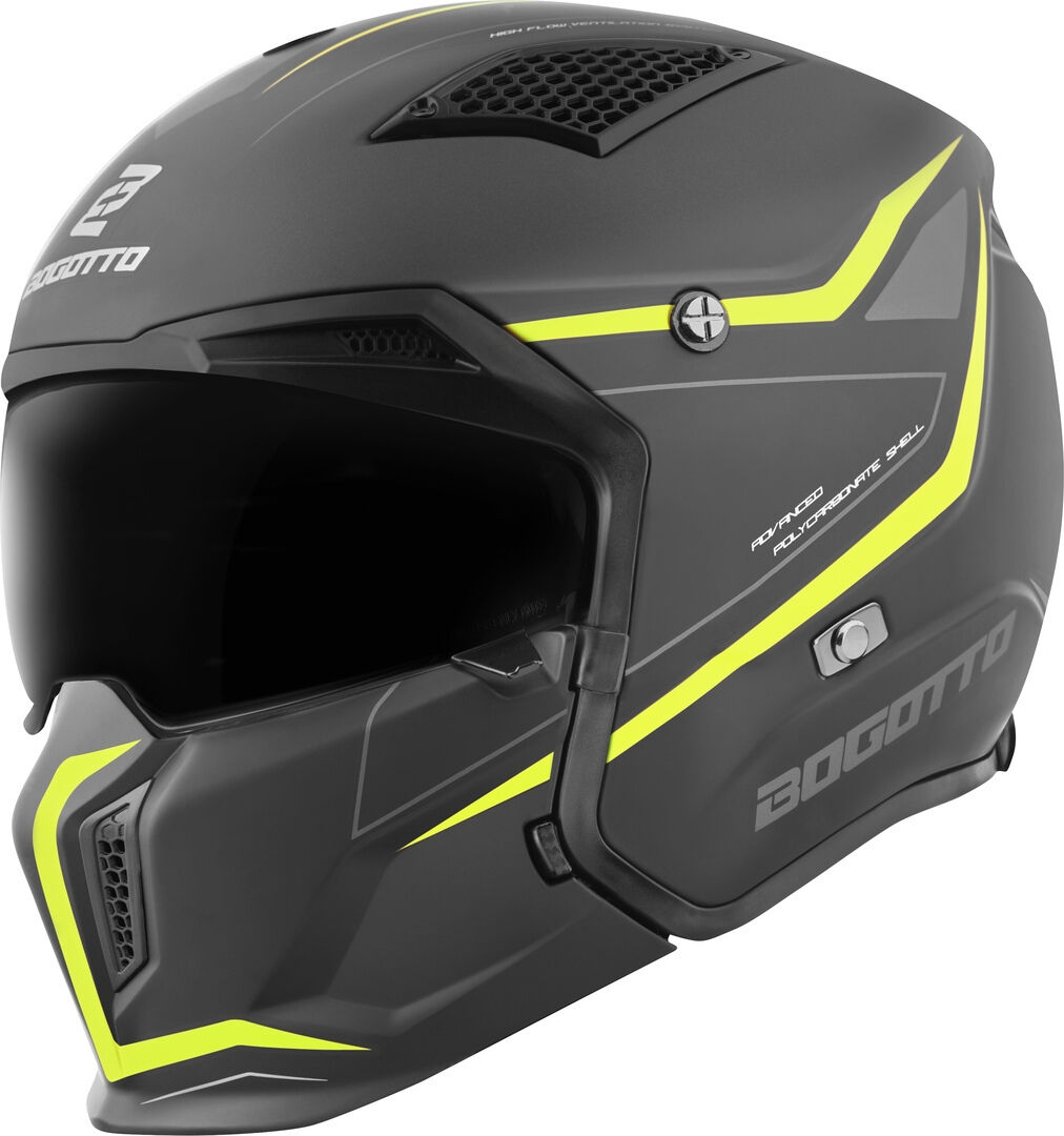 Bogotto Radic WN-ST 22.06 Casco - Negro Amarillo (2XL)