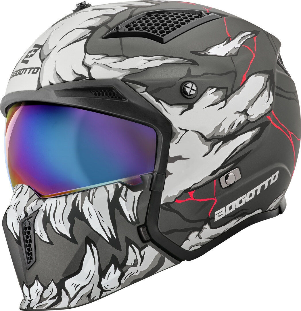 Bogotto Radic Skulash 22.06 Casco - Negro Gris (XS)