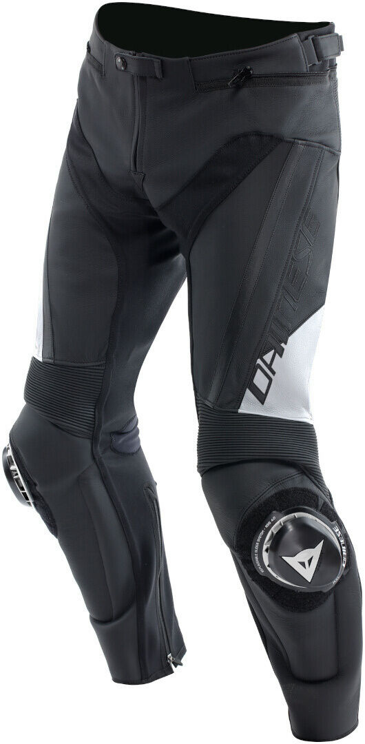 Dainese Delta 4 Pantalones de cuero de motocicleta - Negro Blanco (52)