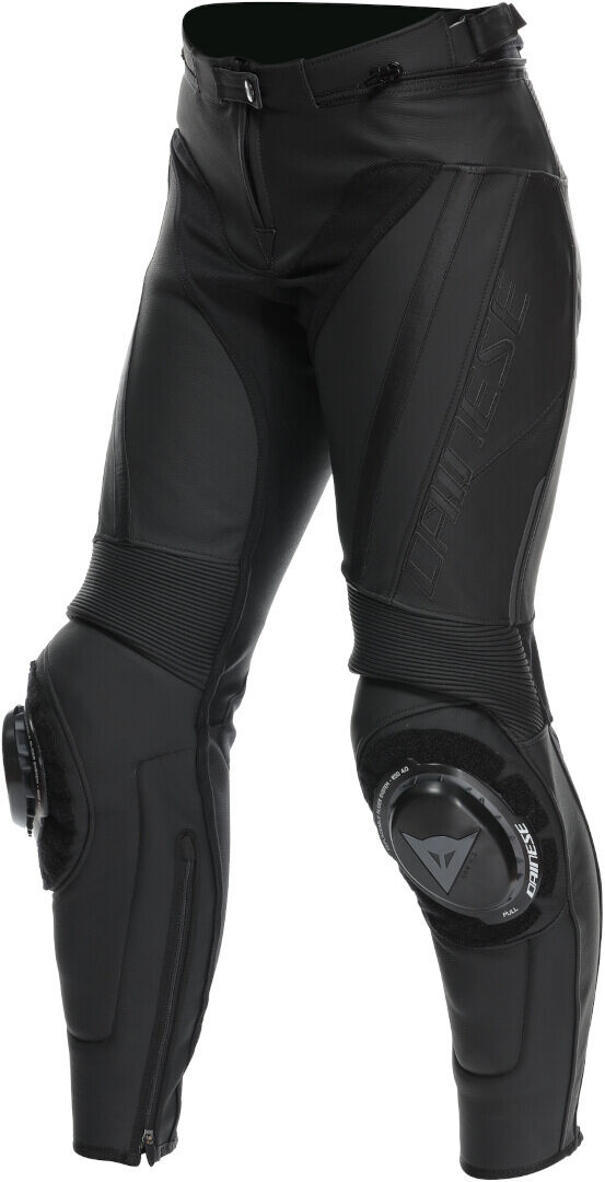 Dainese Delta 4 Pantalones de cuero de motocicleta para damas - Negro (42)
