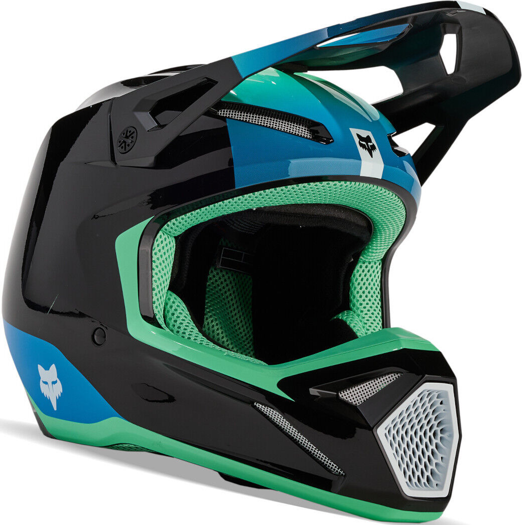 Fox V1 Ballast MIPS Casco de motocross - Negro Verde Azul (XL)