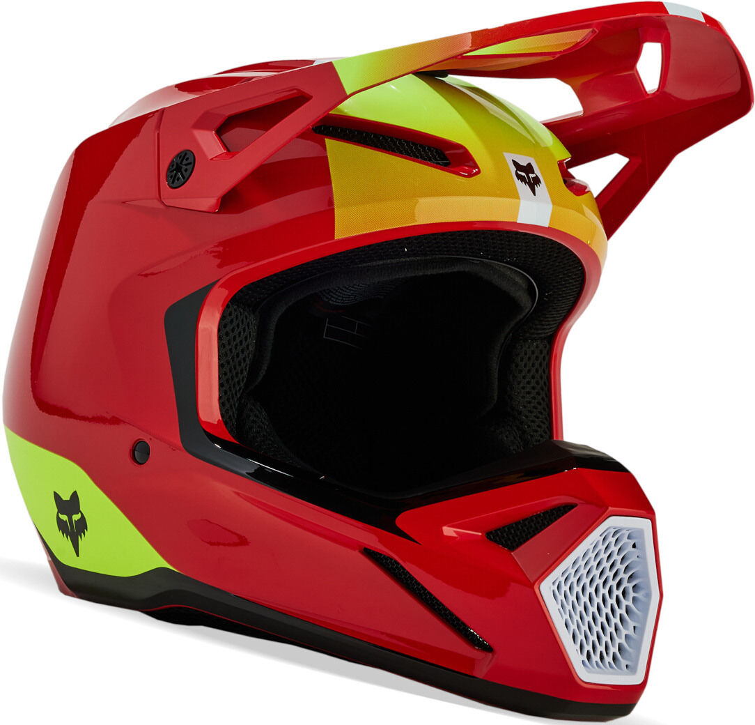 Fox V1 Ballast MIPS Casco de motocross - Rojo Amarillo (L)
