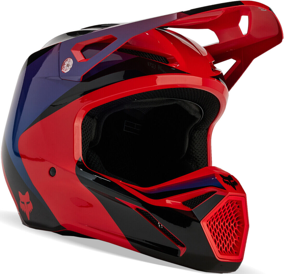 Fox V1 Streak MIPS Casco de motocross - Negro Rojo Azul (L)