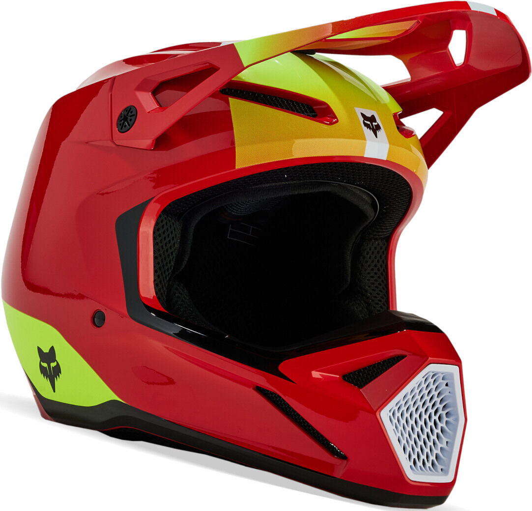 Fox V1 Ballast MIPS Casco de motocross juvenil - Rojo Amarillo