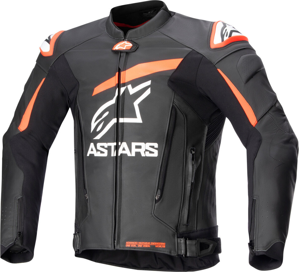 Alpinestars GP Plus V4 Chaqueta de cuero de motocicleta - Negro Blanco Rojo (54)