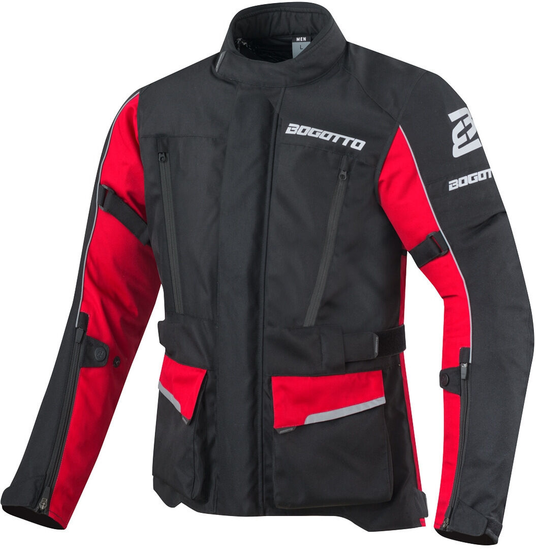 Bogotto Tampar Tour chaqueta textil impermeable para motocicletas - Negro Rojo (XS)