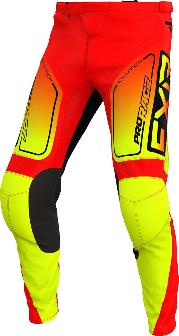 FXR Clutch 2024 Pantalones de motocross - Negro Rojo Amarillo (36)