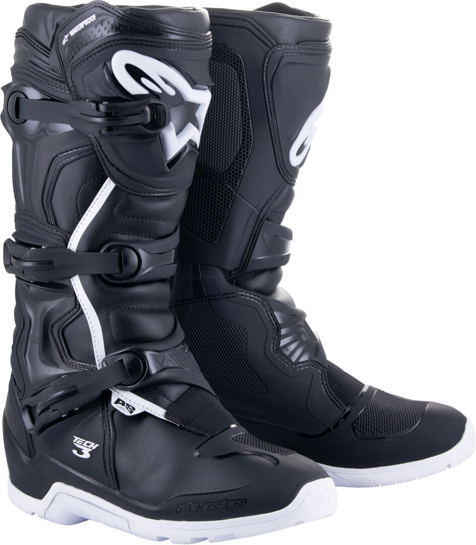 Alpinestars Tech 3 Enduro botas impermeables de motocross - Negro Blanco (39)