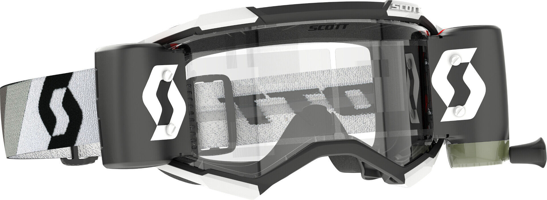 Scott Fury WFS Gafas de motocross Roll-Off en blanco y negro - Negro Blanco (un tamaño)