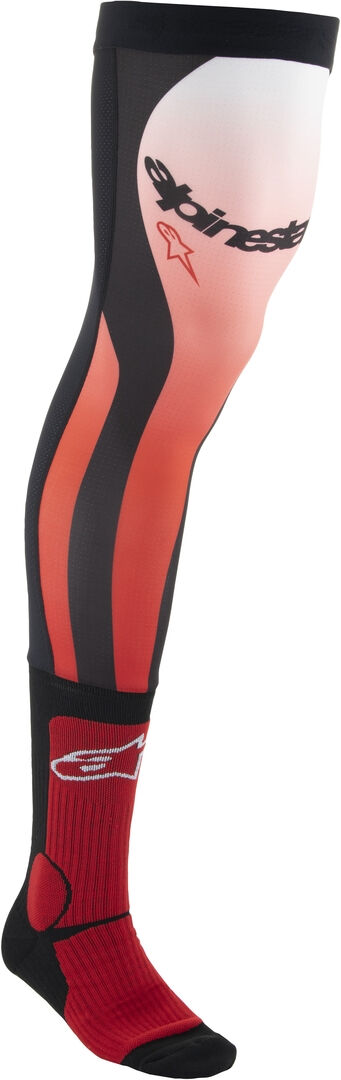 Alpinestars Knee Brace Calcetines de motocross - Blanco Rojo (L XL 2XL)