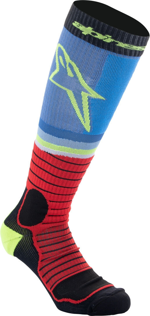 Alpinestars Pro Calcetines de motocross - Negro Rojo Azul (L)