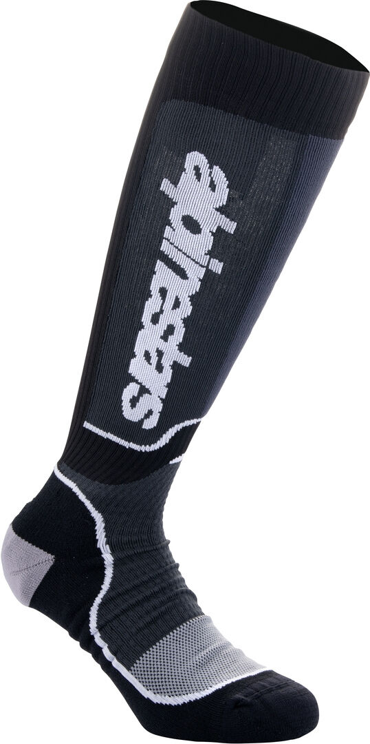 Alpinestars Plus Calcetines de motocross - Negro Gris (L)