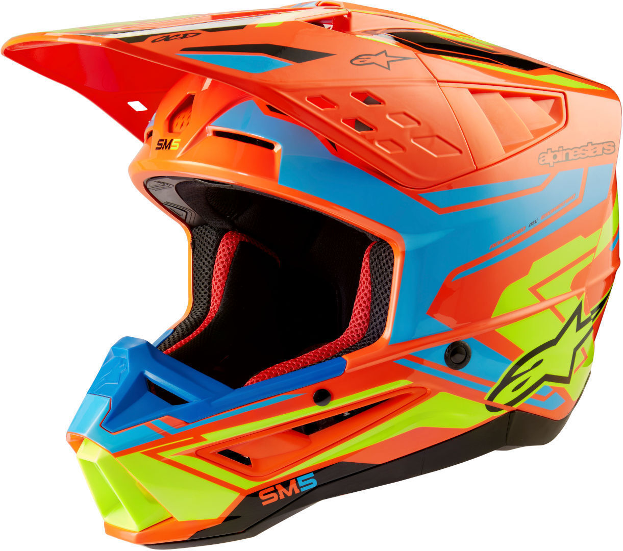 Alpinestars S-M5 Action 2 2024 Casco de motocross - Amarillo Naranja (2XL)