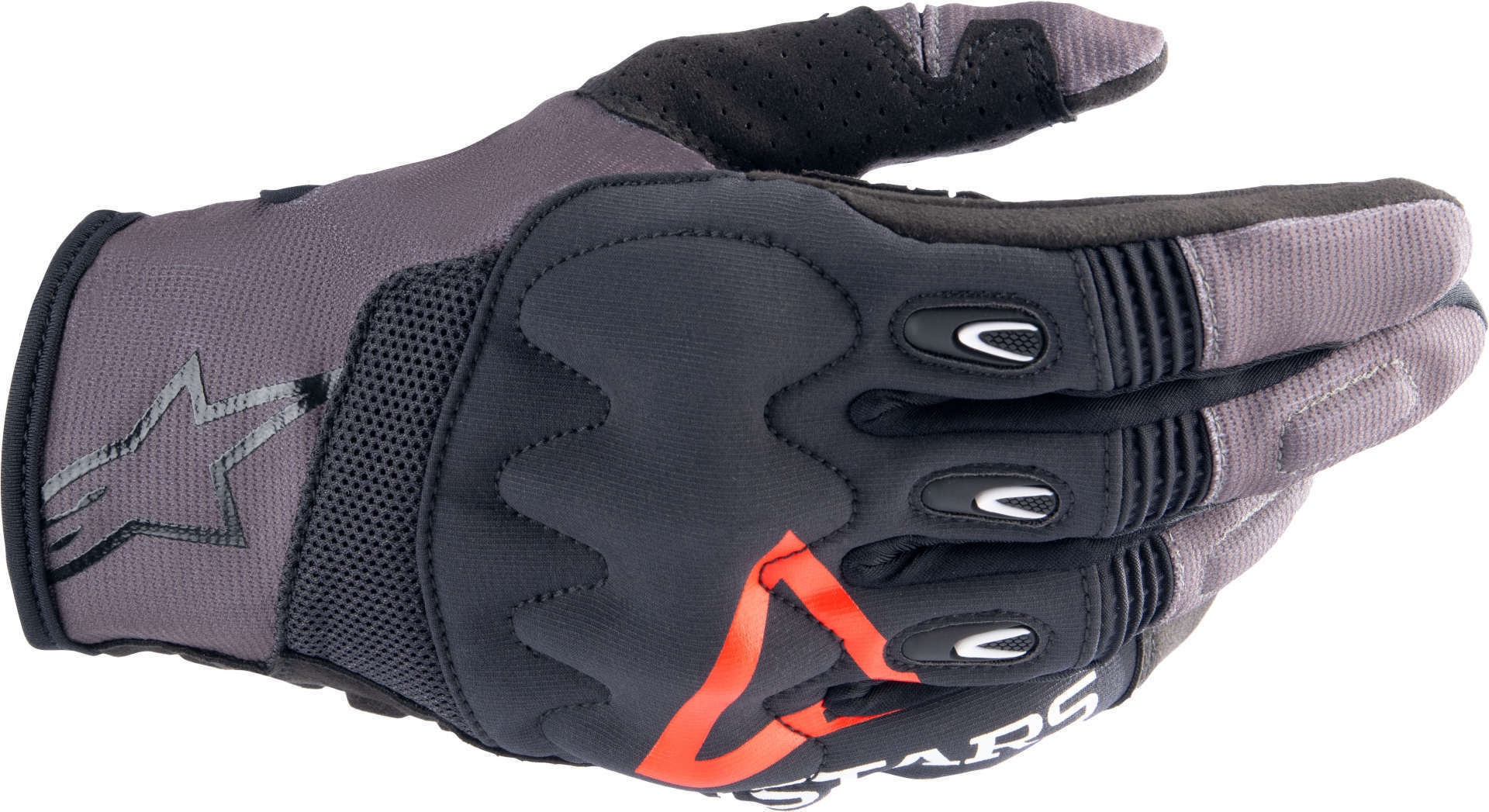 Alpinestars Techdura Guantes de motocross - Negro Gris Rojo (2XL)