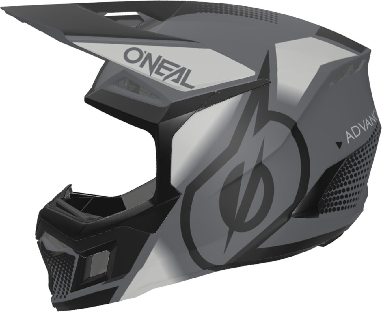 Oneal 3SRS Vision Casco de motocross - Negro Gris (XL)