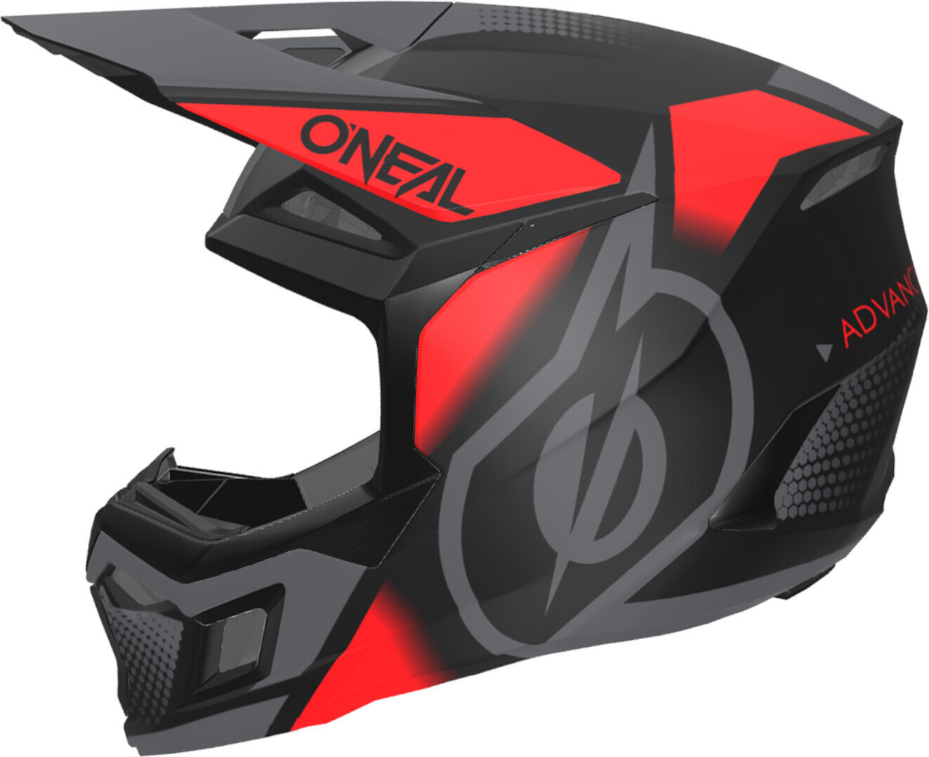 Oneal 3SRS Vision Casco de motocross - Negro Gris Rojo (XL)