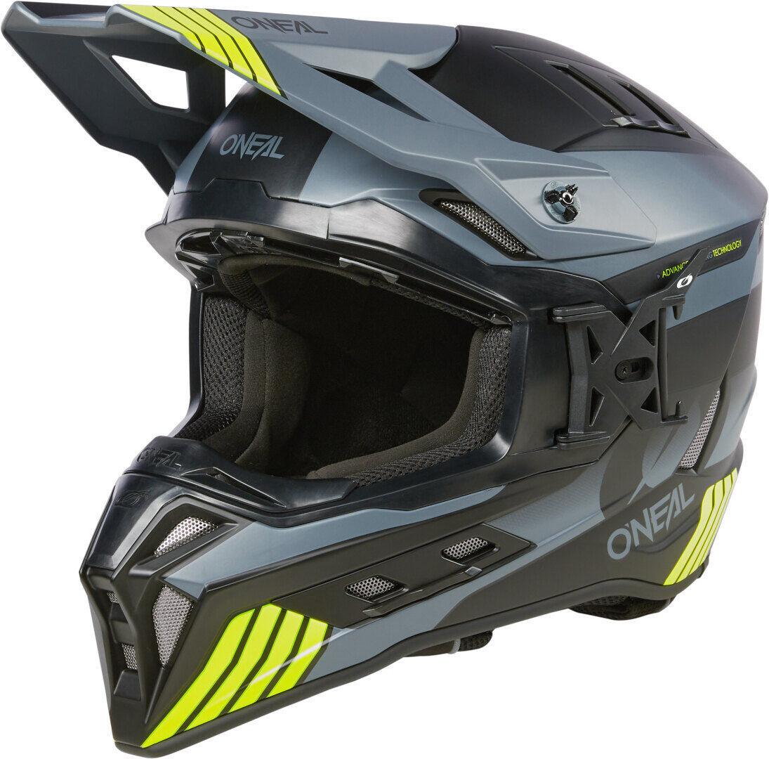 Oneal EX-SRS Hitch Casco de motocross - Negro Amarillo (XL)