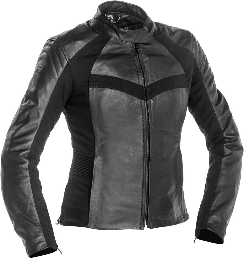 Richa Catwalk Chaqueta de cuero de moto para mujer - Negro (40)