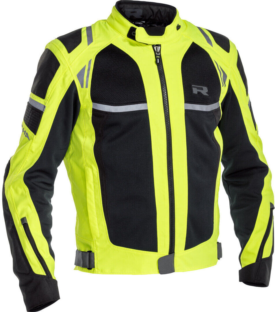 Richa Airstorm chaqueta textil impermeable para motocicleta - Negro Amarillo (S)