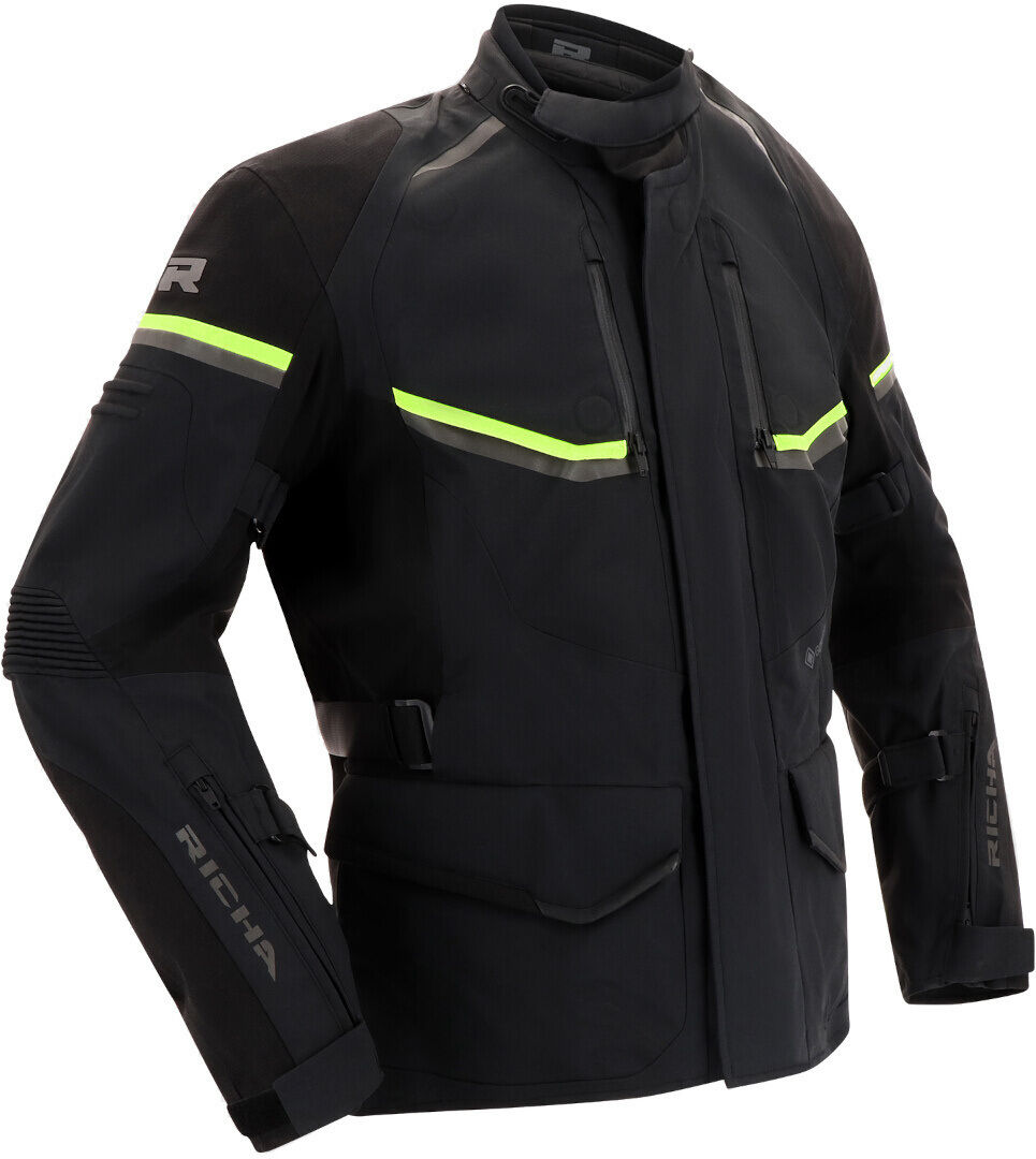 Richa Atlantic 2 Gore-Tex chaqueta textil impermeable para motocicletas - Negro Amarillo (XL)