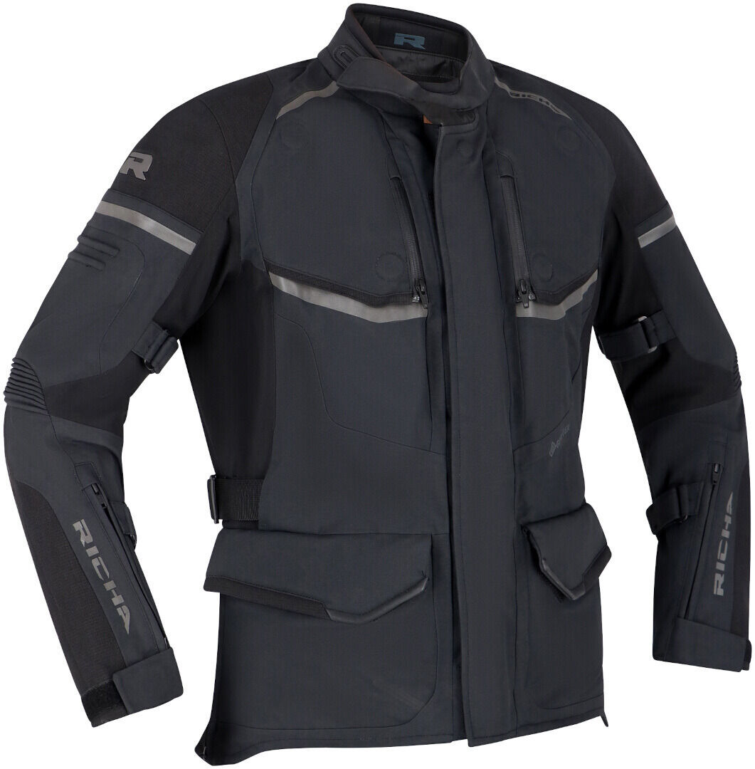 Richa Atlantic 2 Gore-Tex impermeable Chaqueta textil de motocicleta para mujer - Negro (2XL)