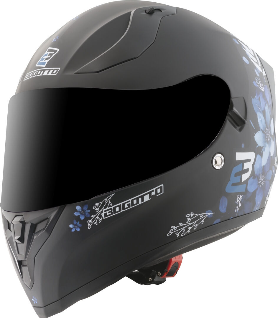 Bogotto H128 Fiori Casco - Negro Azul (L)