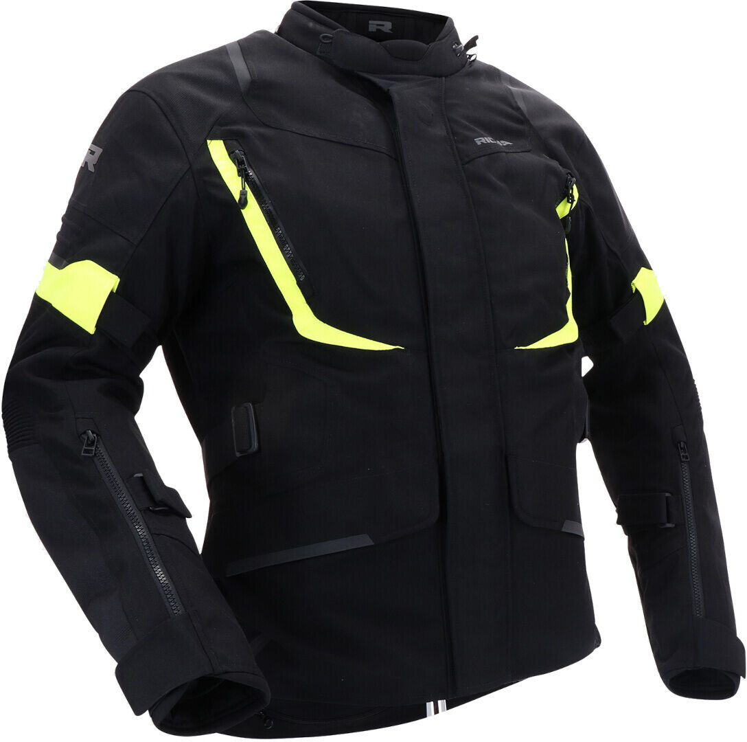 Richa Cyclone 2 Gore-Tex chaqueta textil impermeable para motocicletas - Negro Amarillo (2XL)