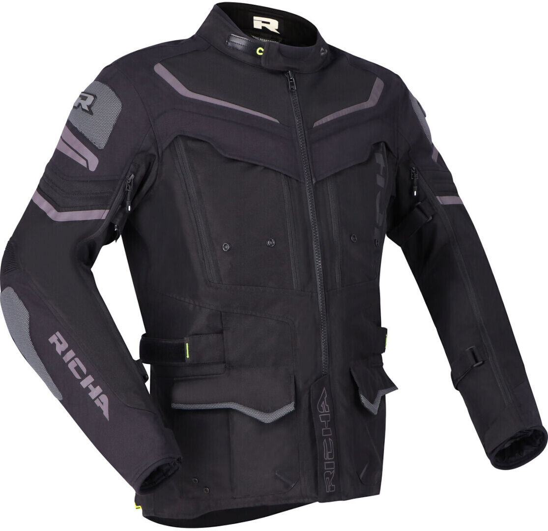 Richa Infinity 2 Adventure chaqueta textil impermeable para motocicleta - Negro Gris (L)