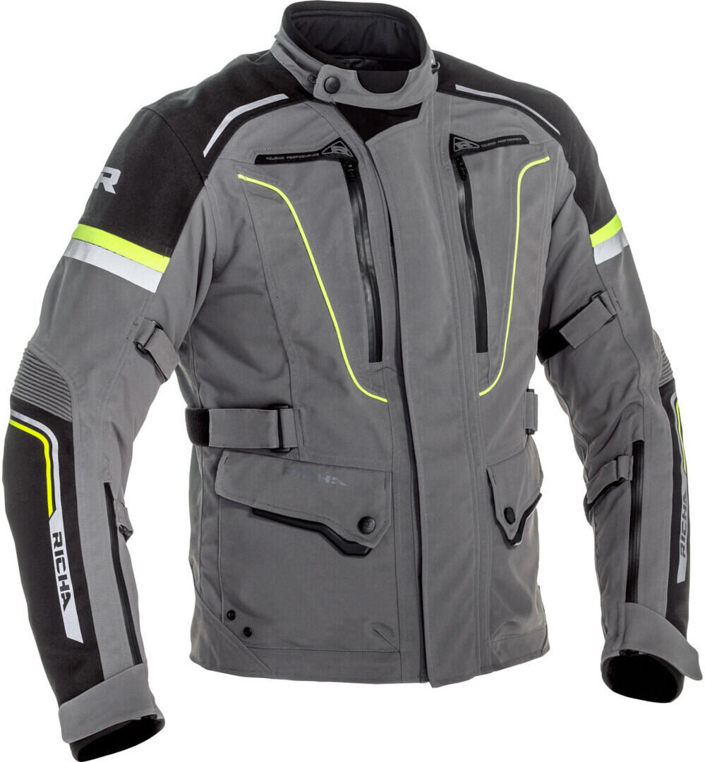 Richa Infinity 2 Pro Chaqueta textil de moto - Negro Gris Amarillo (M)