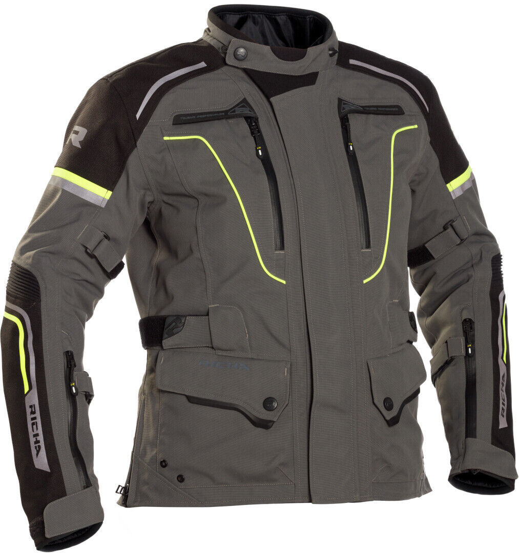 Richa Infinity 2 Pro Chaqueta textil de moto para mujer - Negro Gris Amarillo (6XL)