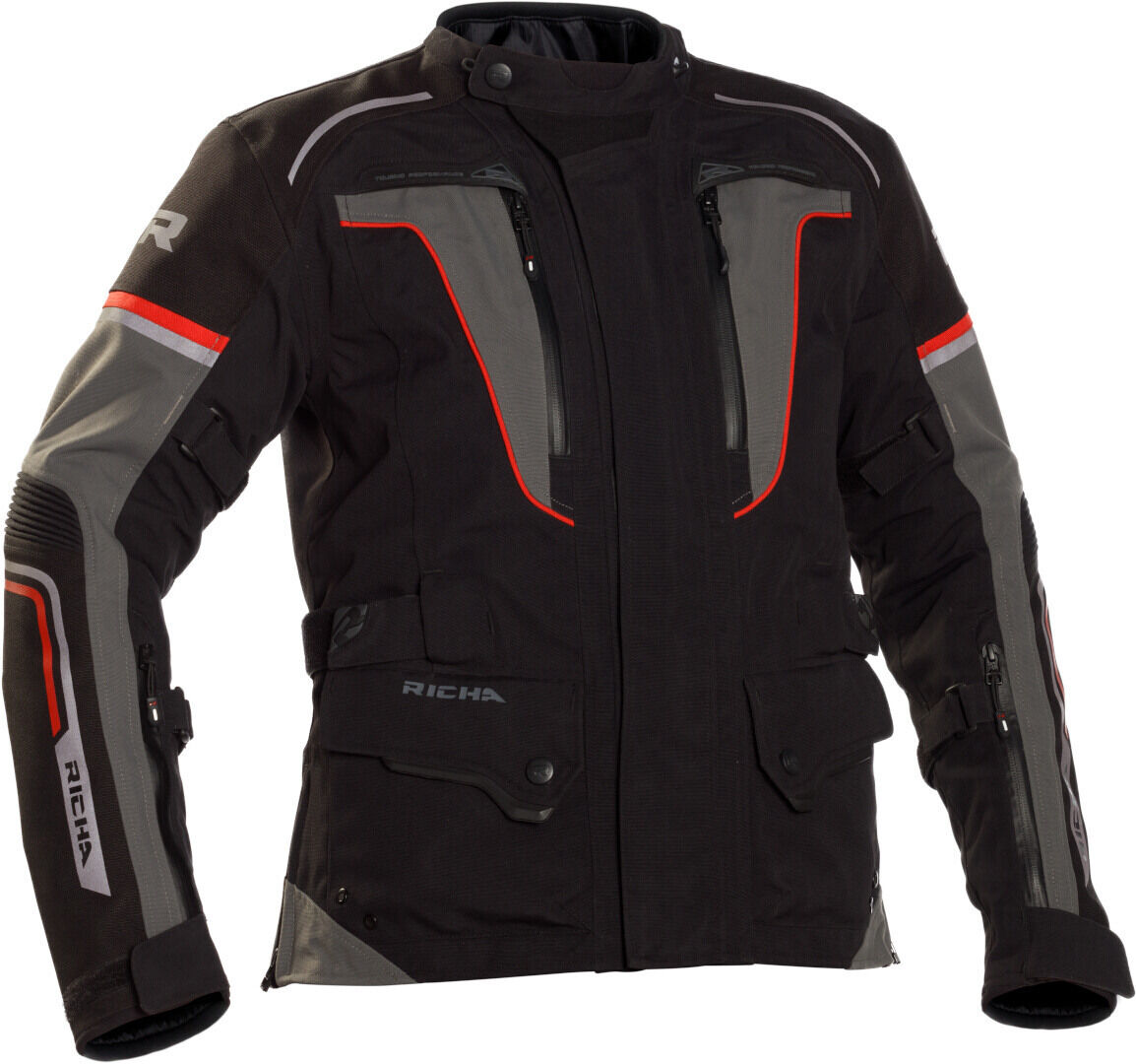 Richa Infinity 2 Pro Chaqueta textil de moto para mujer - Negro Rojo (XL)
