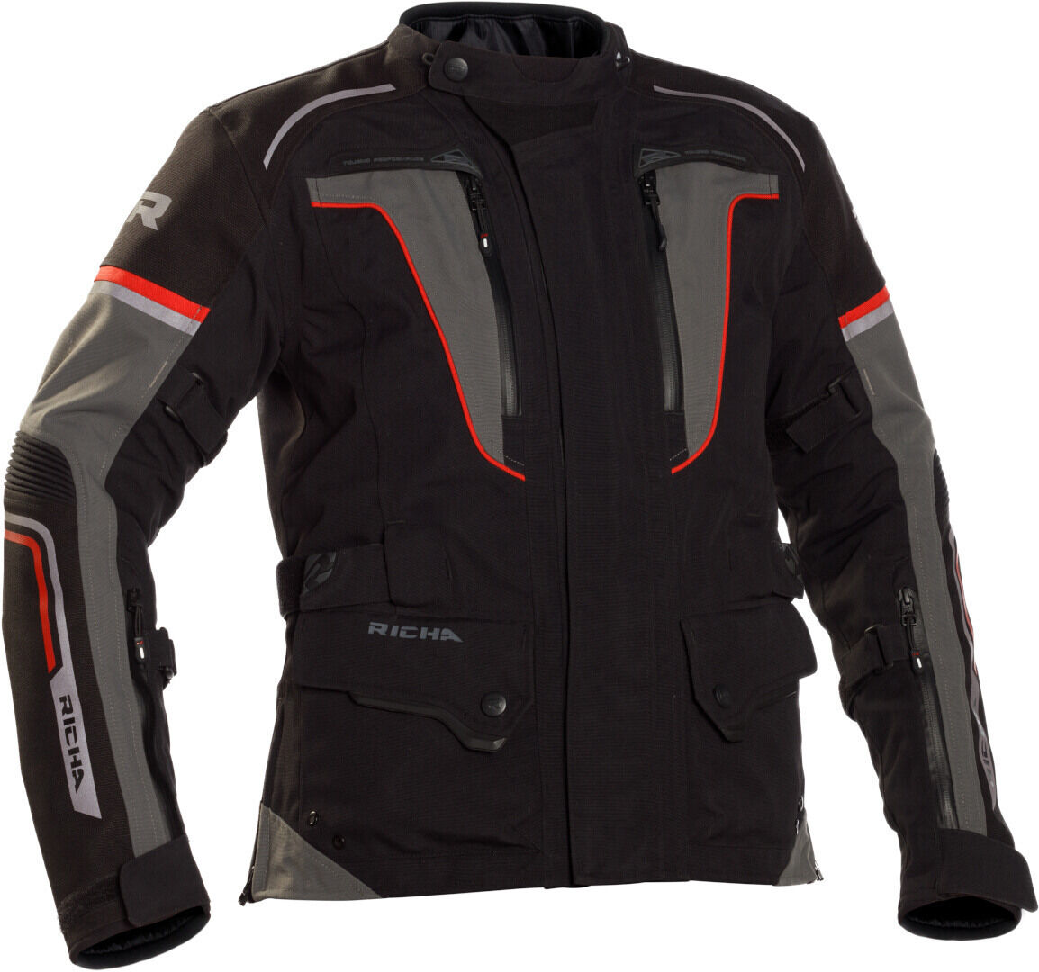 Richa Infinity 2 Pro Chaqueta textil de moto para mujer - Negro Rojo (4XL)