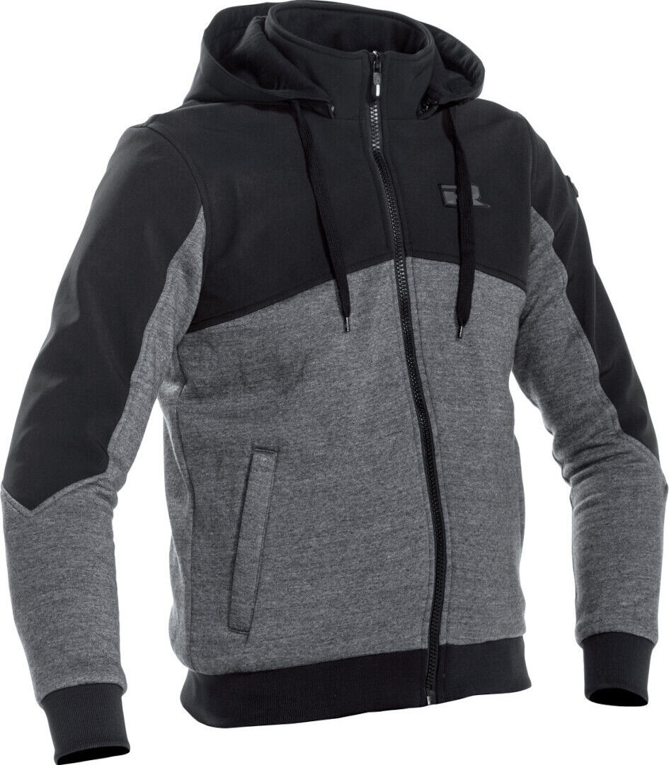 Richa Titan Core Sudadera con capucha con cremallera para motocicleta - Negro Gris (M)