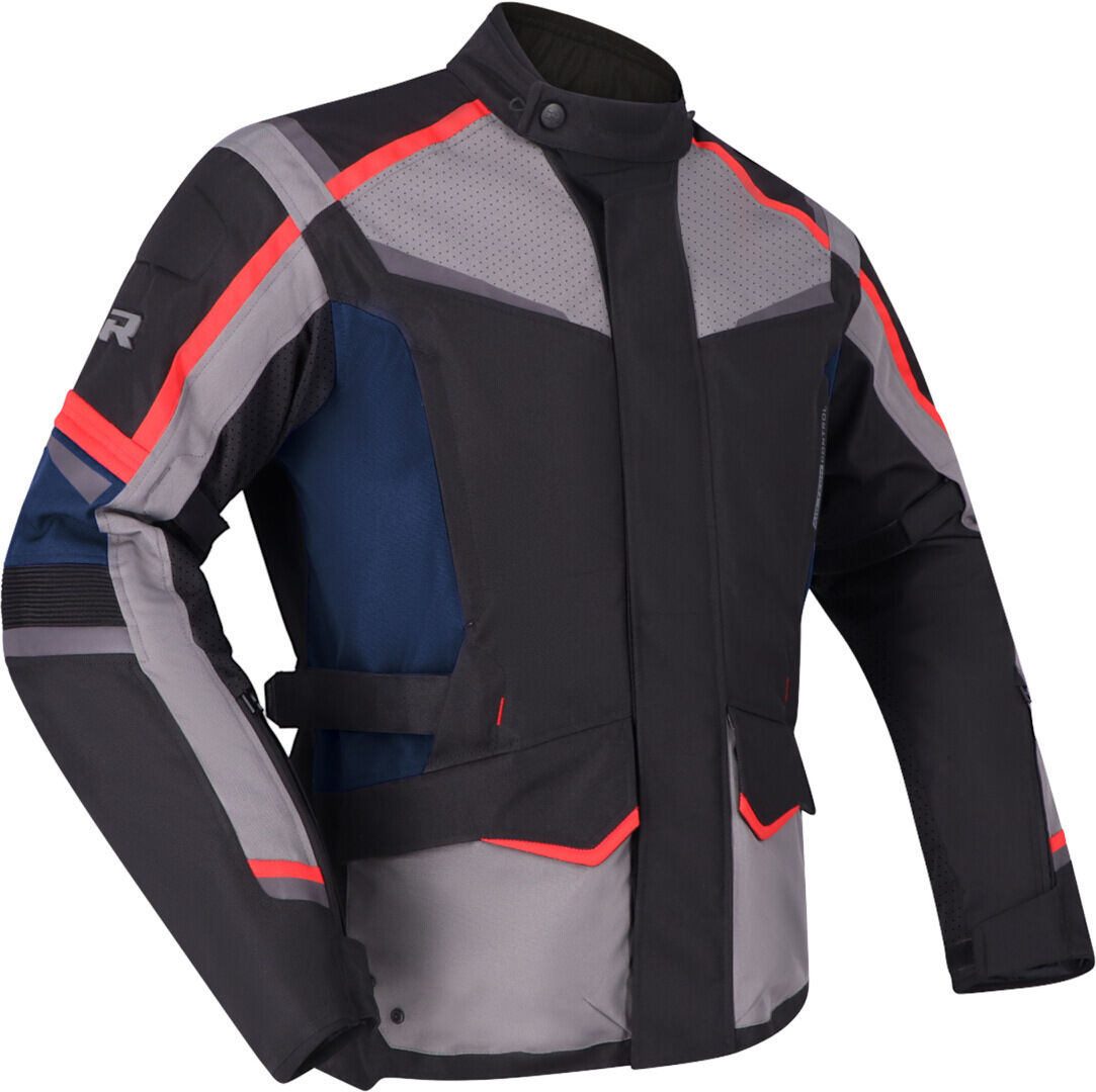 Richa Tundra chaqueta textil impermeable para motocicleta - Negro Gris Rojo (3XL)