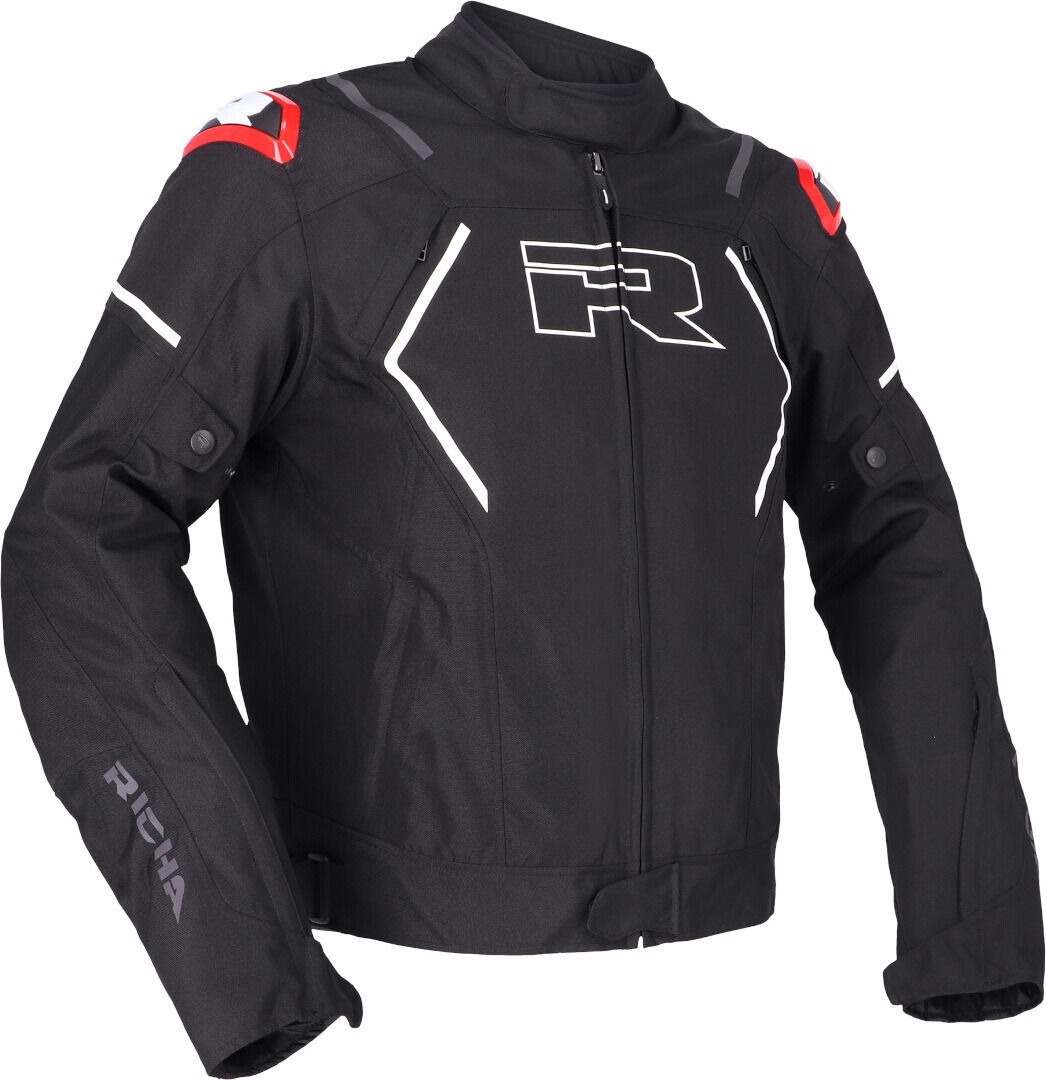 Richa Vendetta chaqueta textil impermeable para motocicletas - Negro Blanco Rojo (2XL)