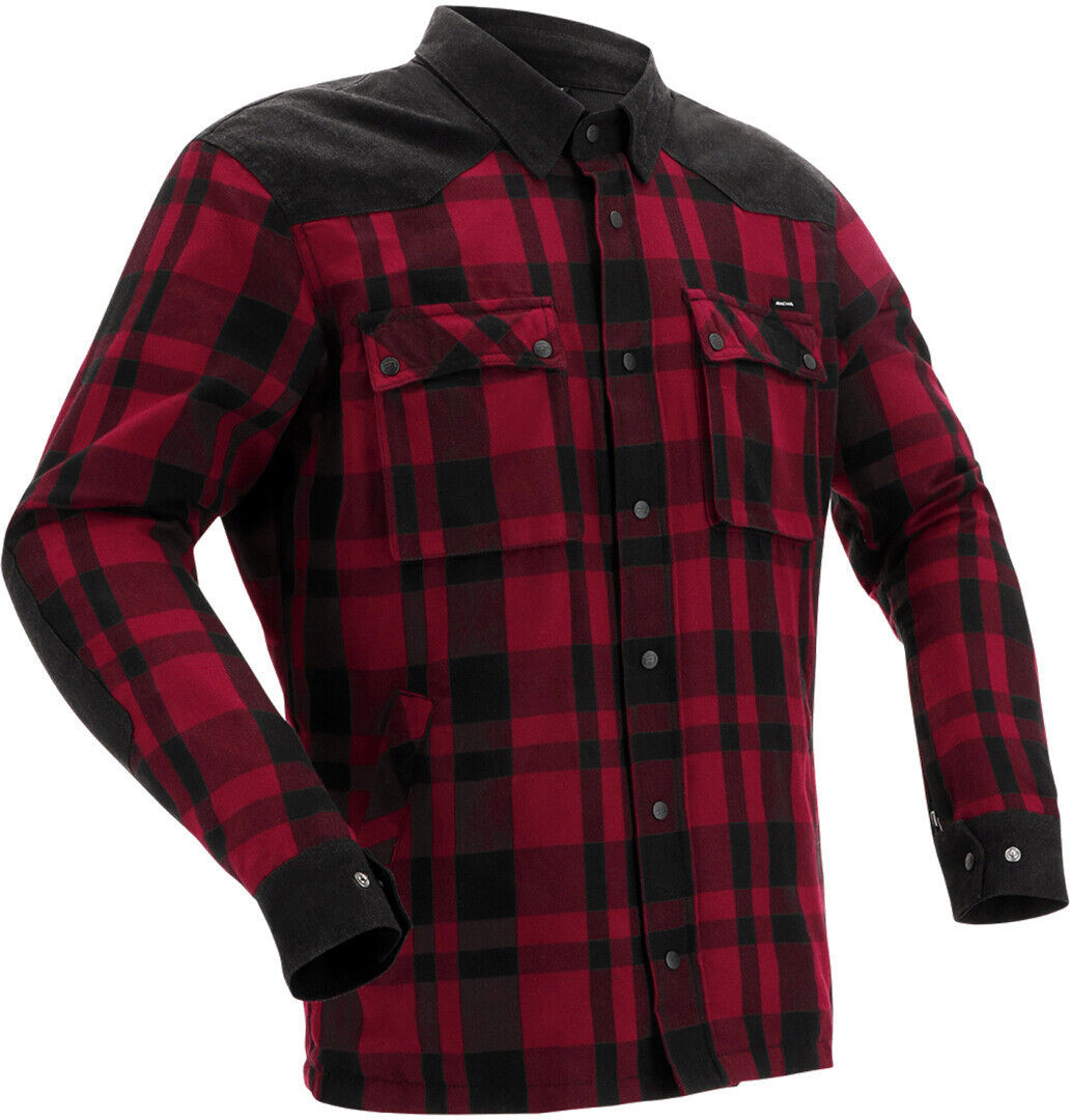 Richa Wisconsin Camisa de moto impermeable - Negro Rojo (L)