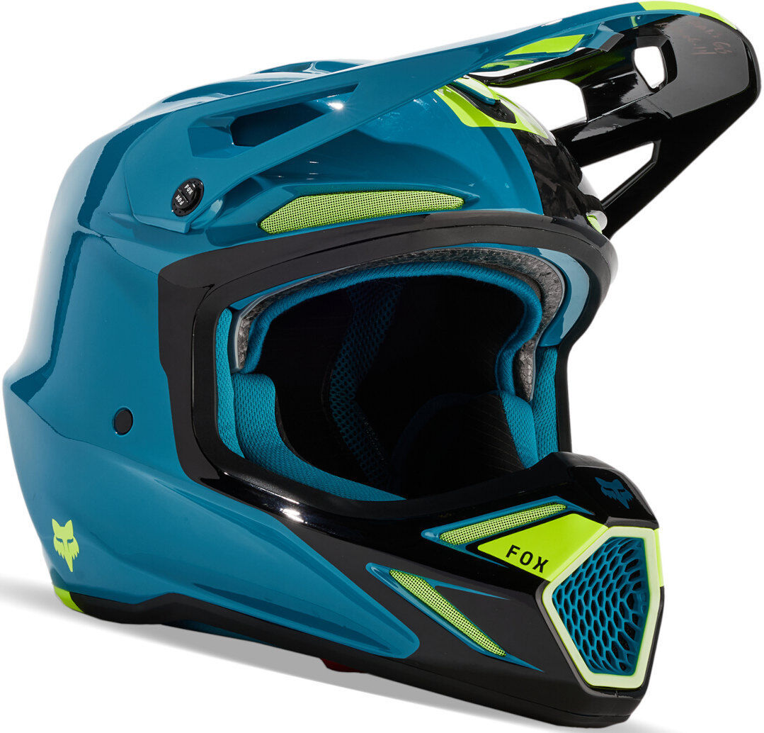 Fox V3 RS Optical MIPS Casco de motocross - Azul (XL)