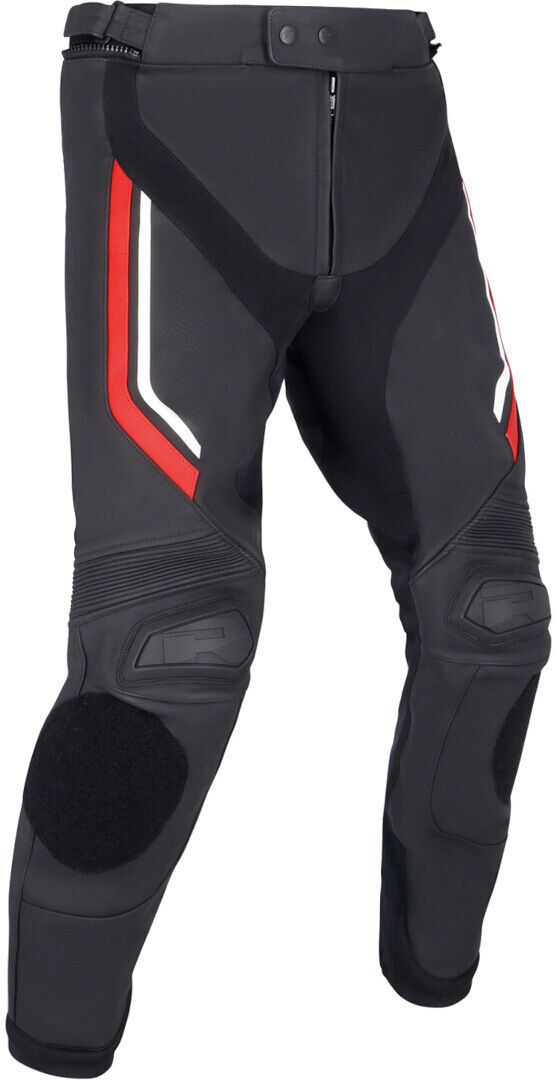 Richa Matrix 2 Pantalones de cuero para moto - Negro Blanco Rojo (50)