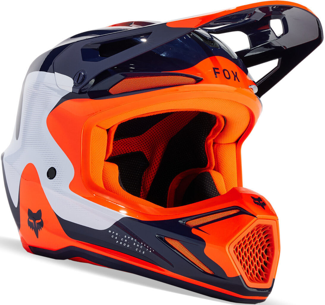 Fox V3 Revise MIPS Casco de motocross - Azul Naranja (L)