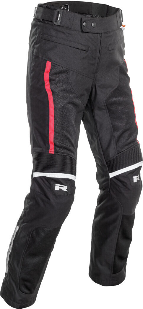 Richa Airvent Evo 2 Pantalones textiles impermeables para mujer - Negro Blanco Rojo (L)