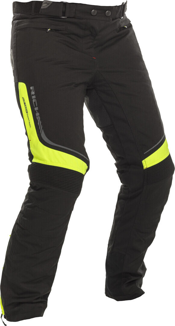 Richa Colorado Pantalones textiles impermeables para mujer de motocicleta - Negro Amarillo (XL)