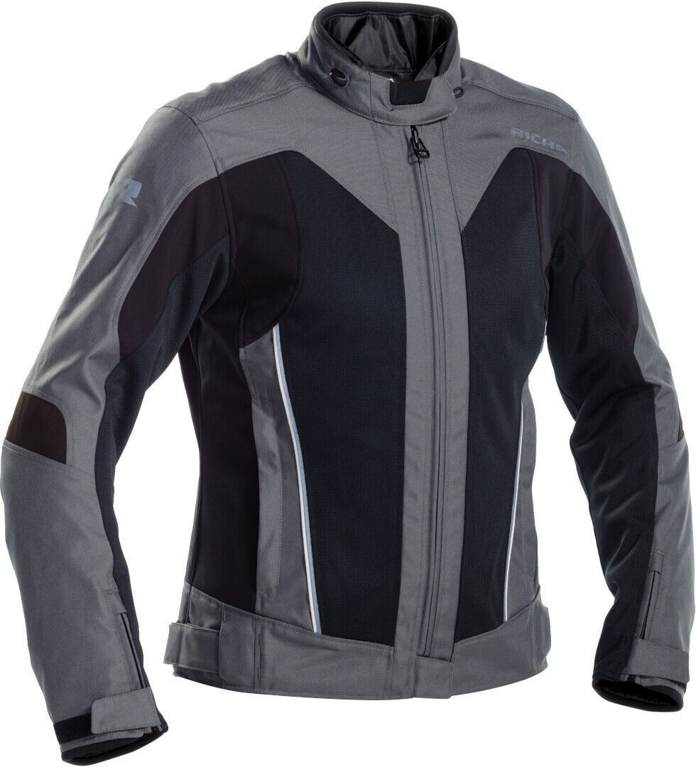 Richa Airstream-X impermeable Chaqueta textil de motocicleta para mujer - Negro Gris (2XL)