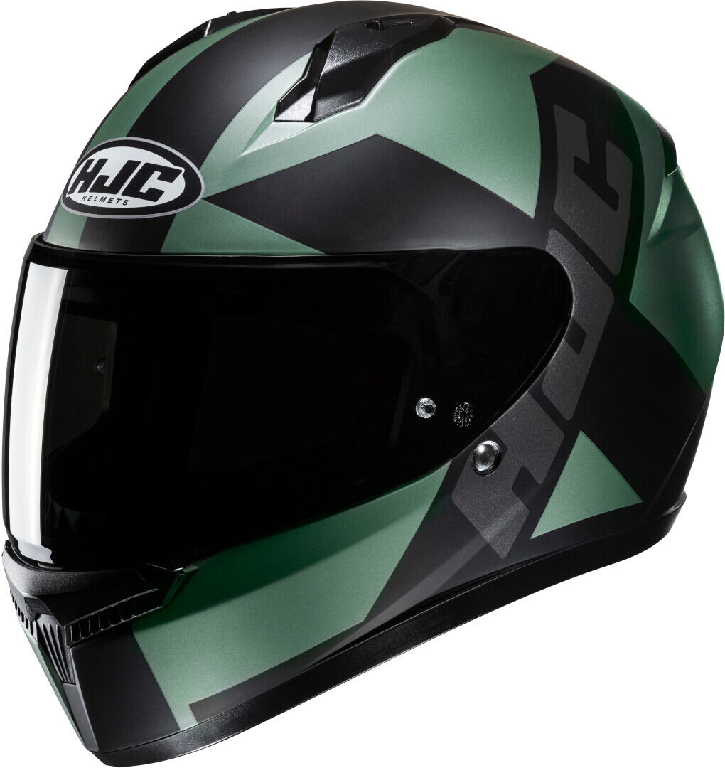 HJC C10 Tez Casco - Negro Verde (XS 54 55)